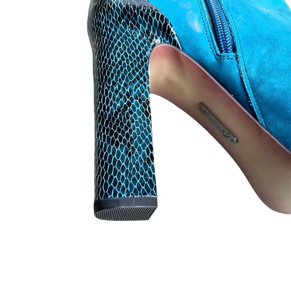 Boutique 9 boots Teal heel suede Sz 10 - Picture 6 of 6